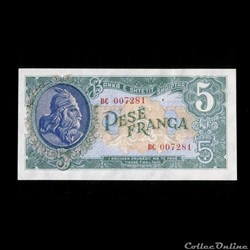 ALBANIE 5 Franga 1945