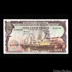 CONGO BELGE 500 Francs 1959
