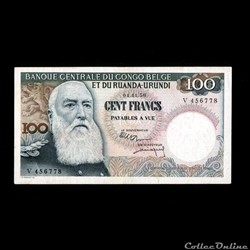CONGO BELGE 100 Francs 1956