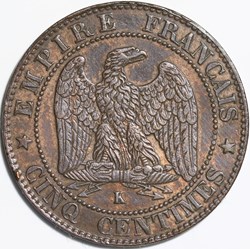 5 centimes napoleon lll ,tête nue