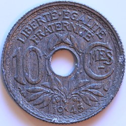 10 centimes lindauer,petit module 1945