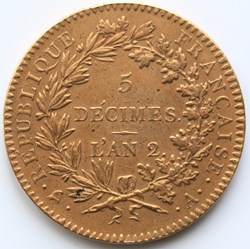 5 décimes"régénération"1793