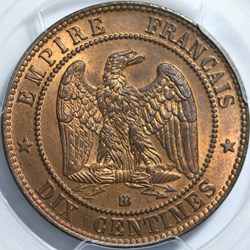 10 centimes napoleon lll tête laurée 1865