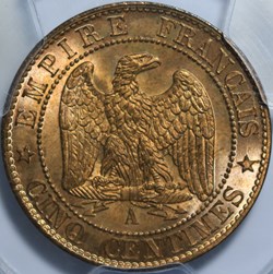 5 centimes napoleon lll ,tête laurée