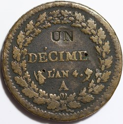 1 décime dupré,modification du 2 décimes