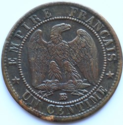 1 centime Napoléon 3 , tête laurée 1862