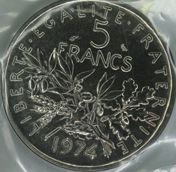 piefort cu-ni de 5 francs semeuse
