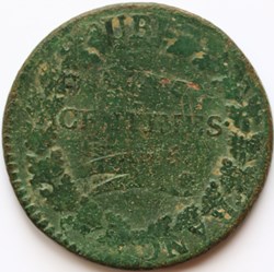 5 centimes dupré,grand module,refrappage du décime