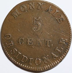 5 centimes anvers à l'n,frappe de l'atelier de wolschot 1814