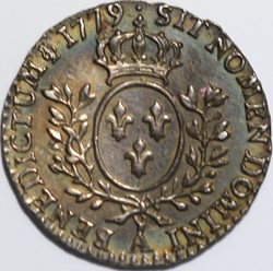 vingtième d'écu dit"aux branches d'olivier",au nom de louis XV