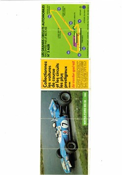 Dépliant offert par la Vache qui rit dans les années 70. MATRA FORD MS80 ; Numéro 3/20