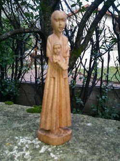 Statuette vierge à l'enfant en bois