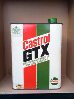 Bidons\huile\métal\pétrolier\Castrol