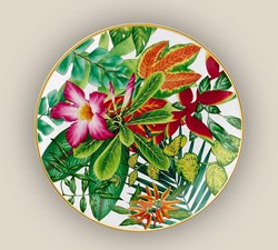 Hermès Passifolia Assiette À Dessert "Rose Du Désert", collection 2023