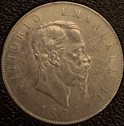 5 LIRE VITTORIO II 1876R