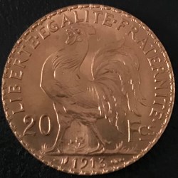 20 Frs OR Coq Marianne 1913