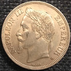 5 Frs Napoleon III 1870BB