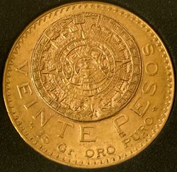20 PESOS OR Calendrier Aztèque
