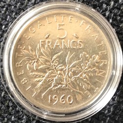 5 francs Argent Semeuse 1960
