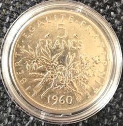 5 francs Argent Semeuse 1960