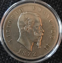 5 LIRE VITTORIO EMANUELE II 1872M