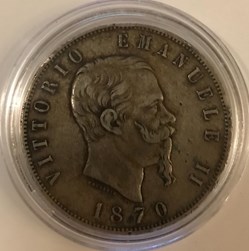 5 LIRE VITTORIO EMANUELE II 1870M