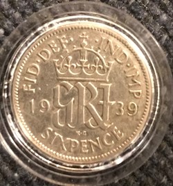 6 pence (1/2 Shilling) George VI 1939