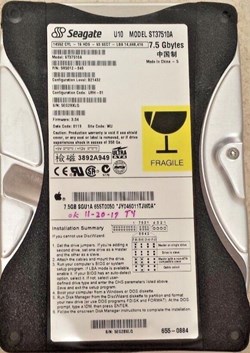 SEAGATE ST37510A 7.5GB 3.5in IDE