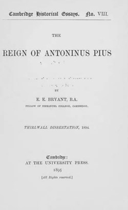 The reign of Antoninus Pius; Bryant, Ernest Edward