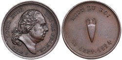 France, Medal, Quinaire, Mort du Roi 1824