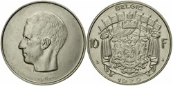 Belgium, 10 Francs, KM 156