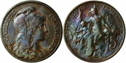 France, 5 centimes, KM 842
