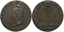 Liberia, 1 cent, KM 3 ★