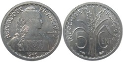 French Indochina, 5 Centimes, KM 30.1