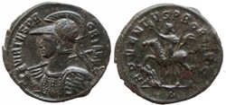 PROBUS RIC 904 OFFICINA 2 SHIELD DECORATED WITH ROWS OF SOLDIERS WITH SHIELDS