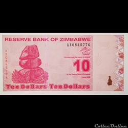 ZIMBABWE - P 94 - 10 DOLLARS - 2009