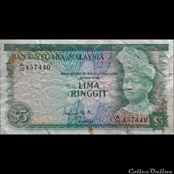 MALAISIE - P 02 A - 5 RINGGIT - 1967