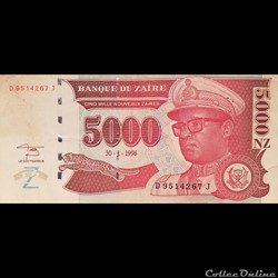 ZAÏRE - P 68 - 5000 NOUVEAUX ZAÏRES - 1995