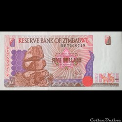 ZIMBABWE - P 05 A - 5 DOLLARS - 1997