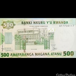 RWANDA - P 34 - 500 FRANCS - 2008