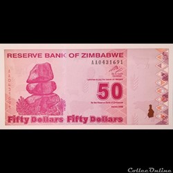 ZIMBABWE - P 96 - 50 DOLLARS - 2009
