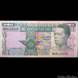 GHANA - P 17 B - 1 CEDI - 1982