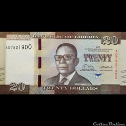 LIBERIA - P 33 B - 20 DOLLARS - 2017