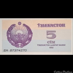 OUZBEKISTAN - P 63 - 5 SUM - 1992