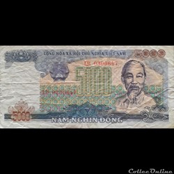 VIÊT NAM - P 104 - 5.000 DÔNG - 1987