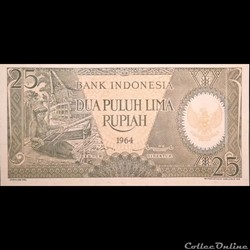 INDONESIE - P 95 - 25 RUPIAH - 1964