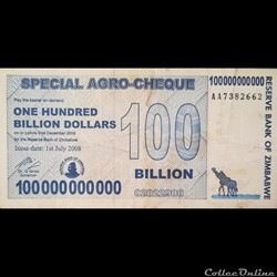 ZIMBABWE - P 64 - 100.000.000.000 DOLLARS - 2008