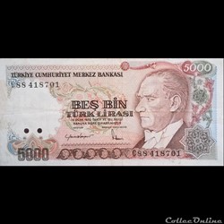 TURQUIE - P 197 A - 5000 LIRA - 1985