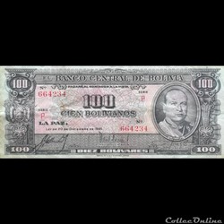 BOLIVIE - P 147 (2) - 100 BOLIVIANOS - 1945