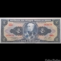BRESIL - P 151 B - 2 CRUZEIROS - 1956 - 1958